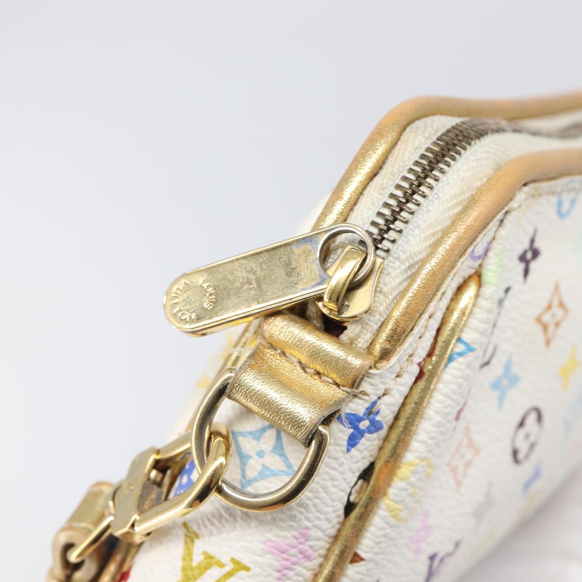 LOUIS VUITTON Monogram Multicolor Kate Clutch Bag White M55212 LV Auth LN088V