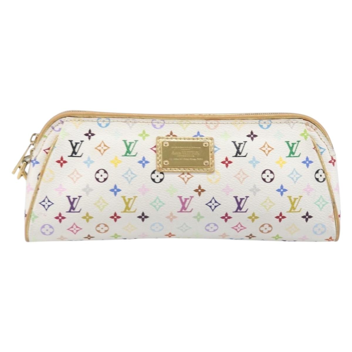 LOUIS VUITTON Monogram Multicolor Kate Clutch Bag White M55212 LV Auth LN088V