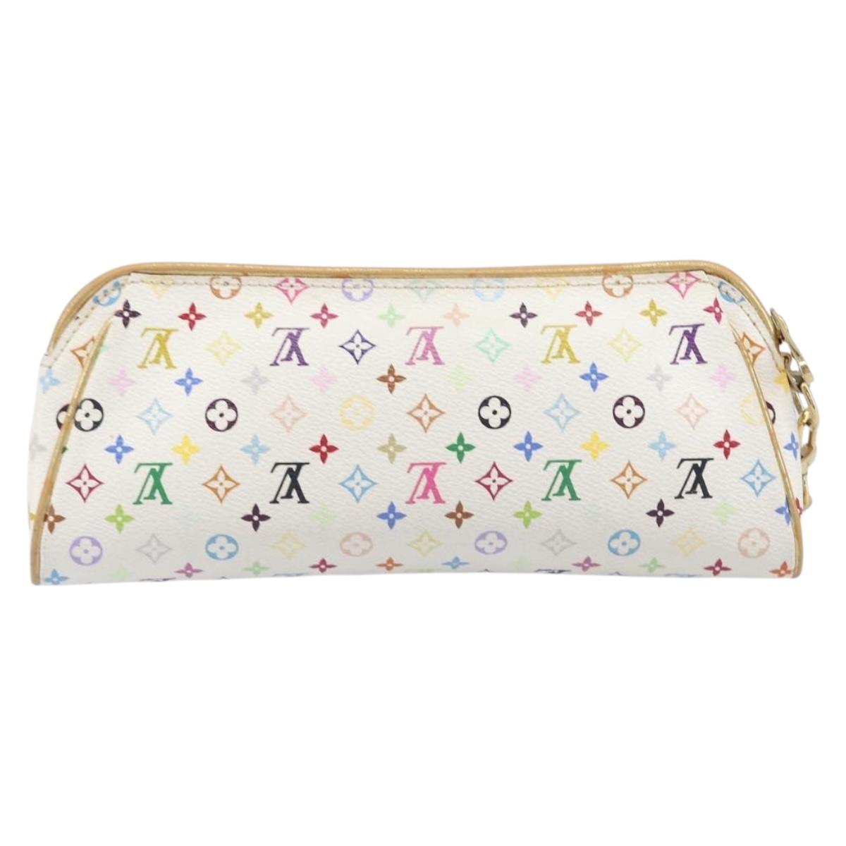 LOUIS VUITTON Monogram Multicolor Kate Clutch Bag White M55212 LV Auth LN088V