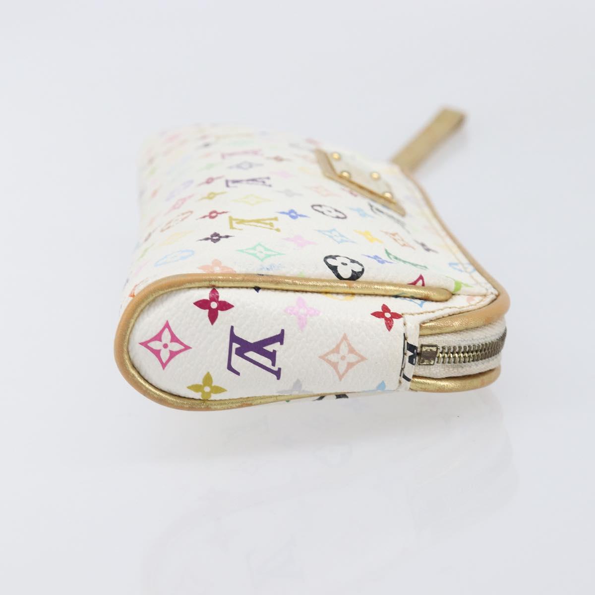 LOUIS VUITTON Monogram Multicolor Kate Clutch Bag White M55212 LV Auth LN088V