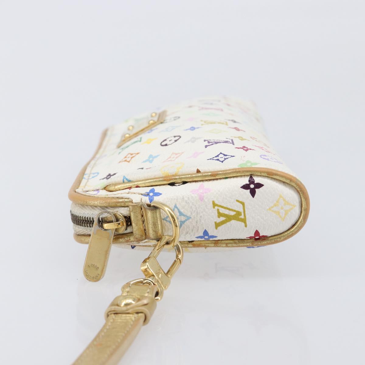 LOUIS VUITTON Monogram Multicolor Kate Clutch Bag White M55212 LV Auth LN088V