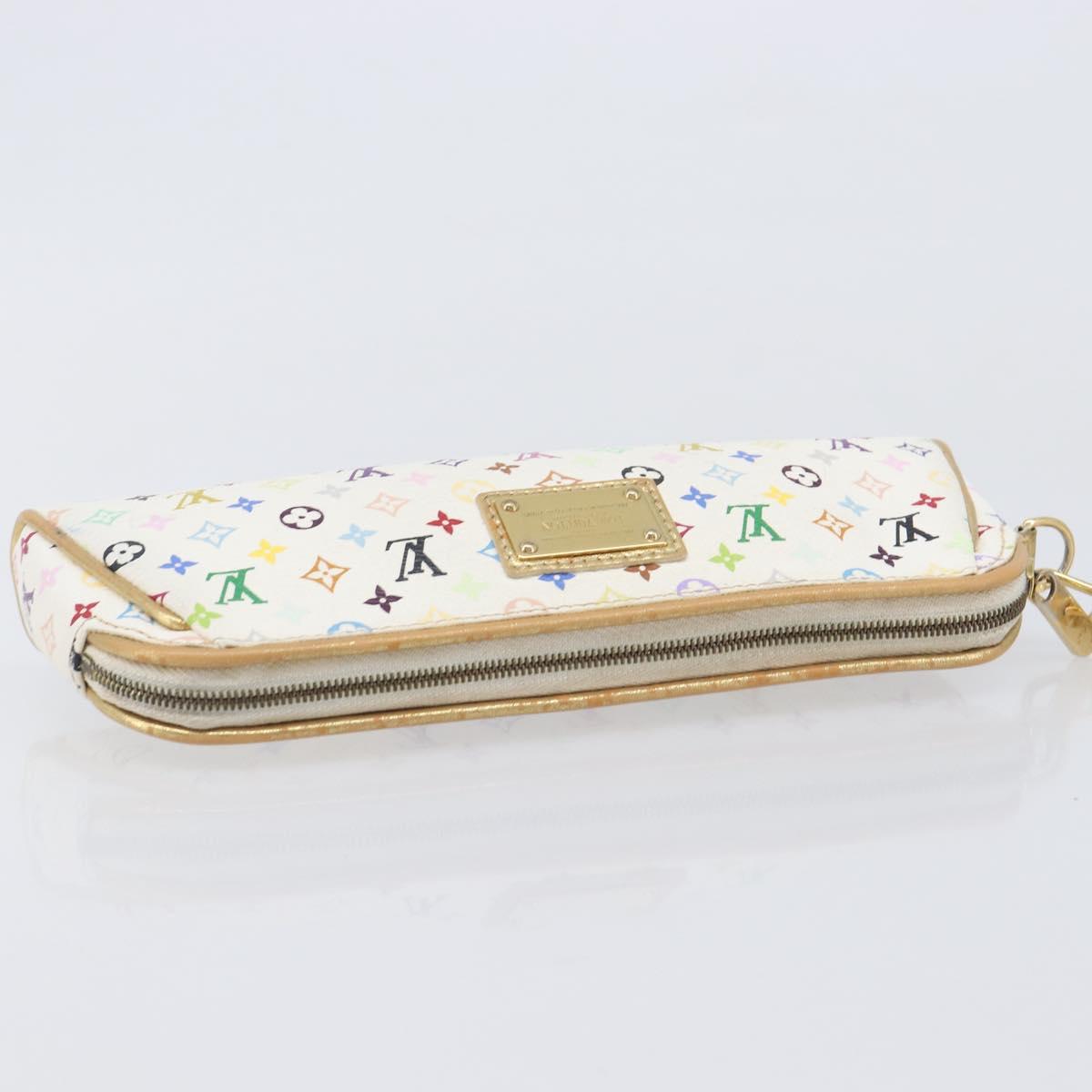 LOUIS VUITTON Monogram Multicolor Kate Clutch Bag White M55212 LV Auth LN088V