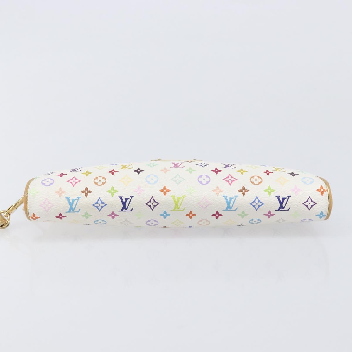 LOUIS VUITTON Monogram Multicolor Kate Clutch Bag White M55212 LV Auth LN088V