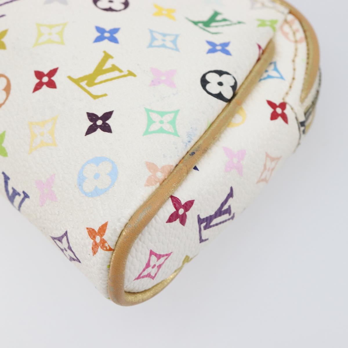 LOUIS VUITTON Monogram Multicolor Kate Clutch Bag White M55212 LV Auth LN088V