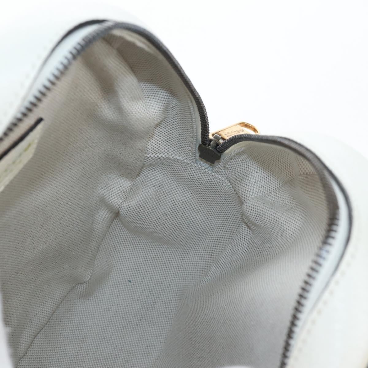 GUCCI x Adidas Shoulder Bag Leather White Gold Tone 702626 Auth LN090M