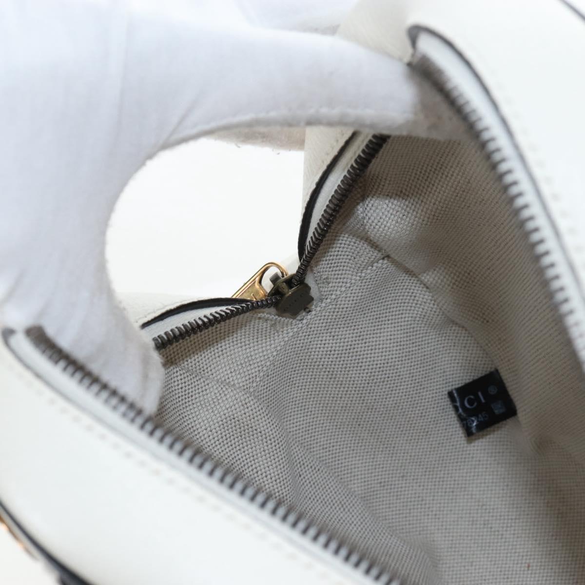 GUCCI x Adidas Shoulder Bag Leather White Gold Tone 702626 Auth LN090M
