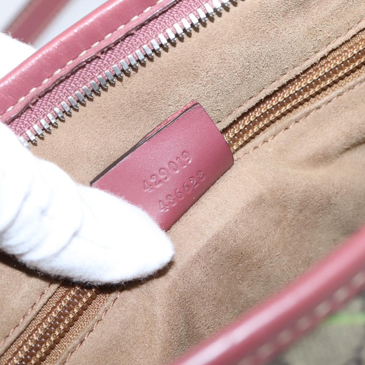 GUCCI GG Supreme Blooms Hand Bag PVC 2way Beige Pink 429019 Auth LN091V