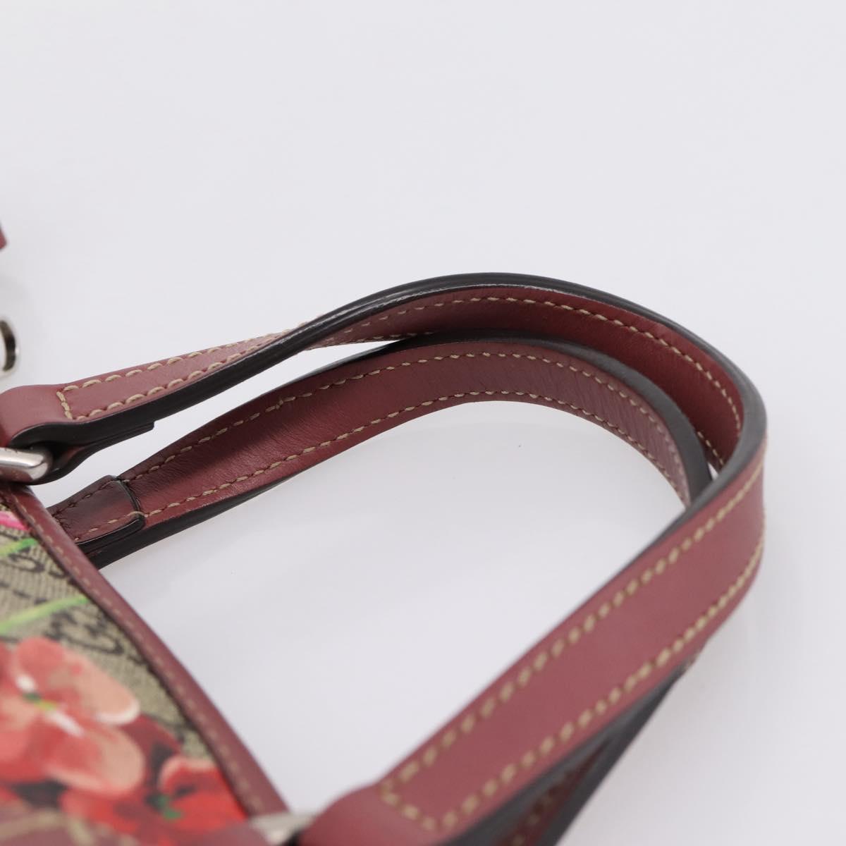 GUCCI GG Supreme Blooms Hand Bag PVC 2way Beige Pink 429019 Auth LN091V