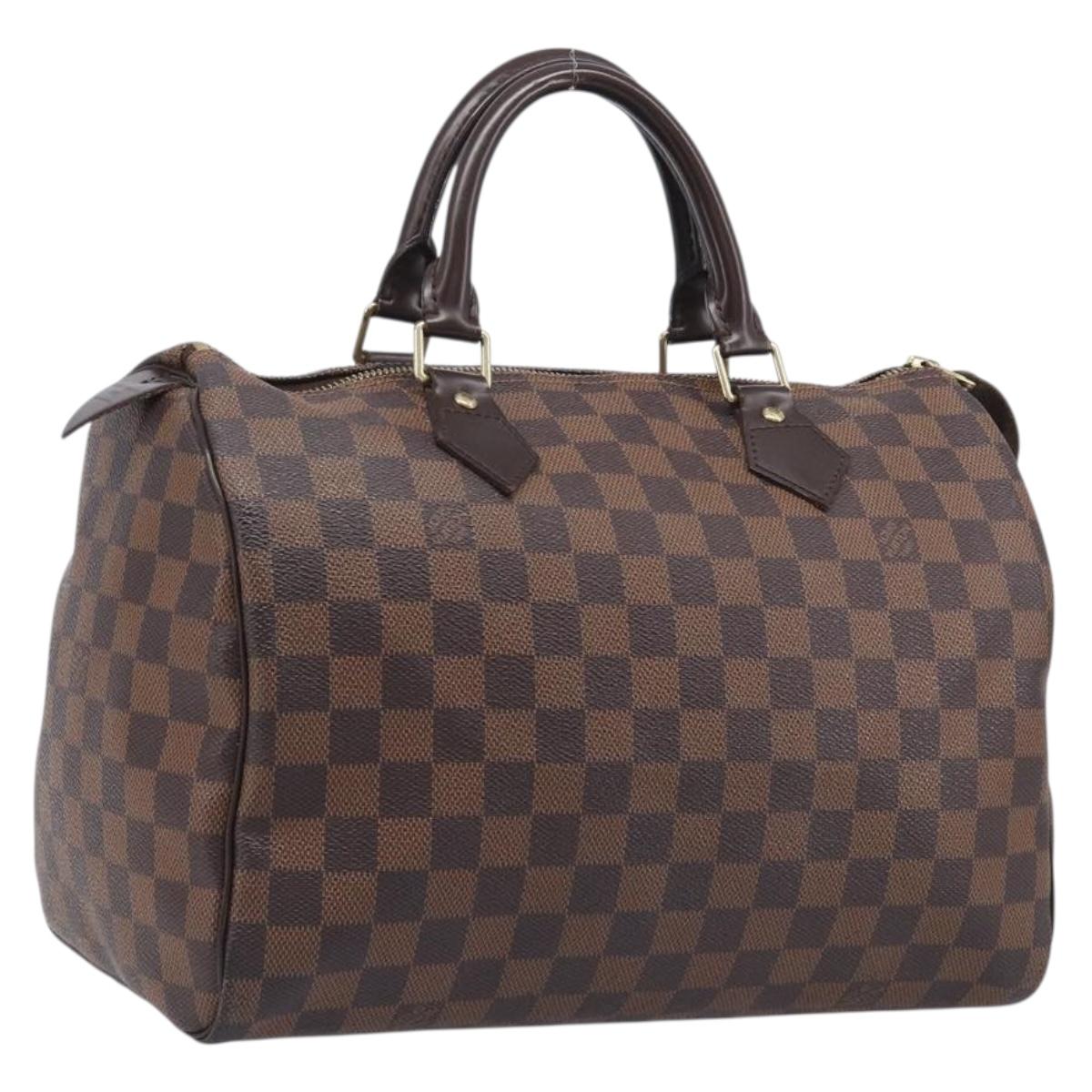 LOUIS VUITTON Damier Ebene Speedy 30 Hand Bag N41364 LV Auth LN098V