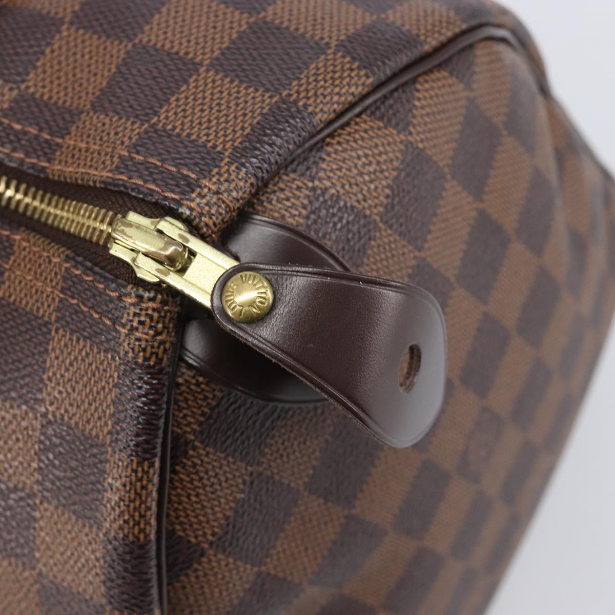 LOUIS VUITTON Damier Ebene Speedy 30 Hand Bag N41364 LV Auth LN098V
