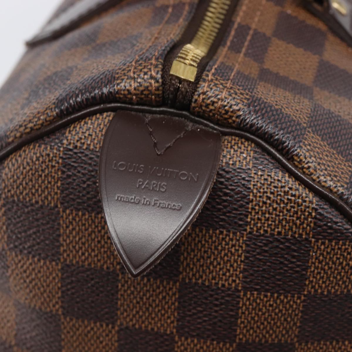 LOUIS VUITTON Damier Ebene Speedy 30 Hand Bag N41364 LV Auth LN098V