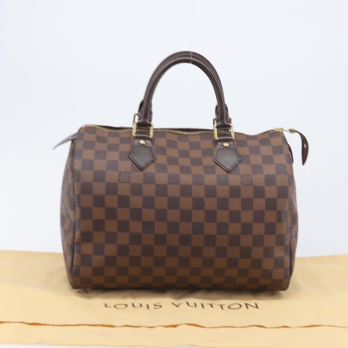 LOUIS VUITTON Damier Ebene Speedy 30 Hand Bag N41364 LV Auth LN098V