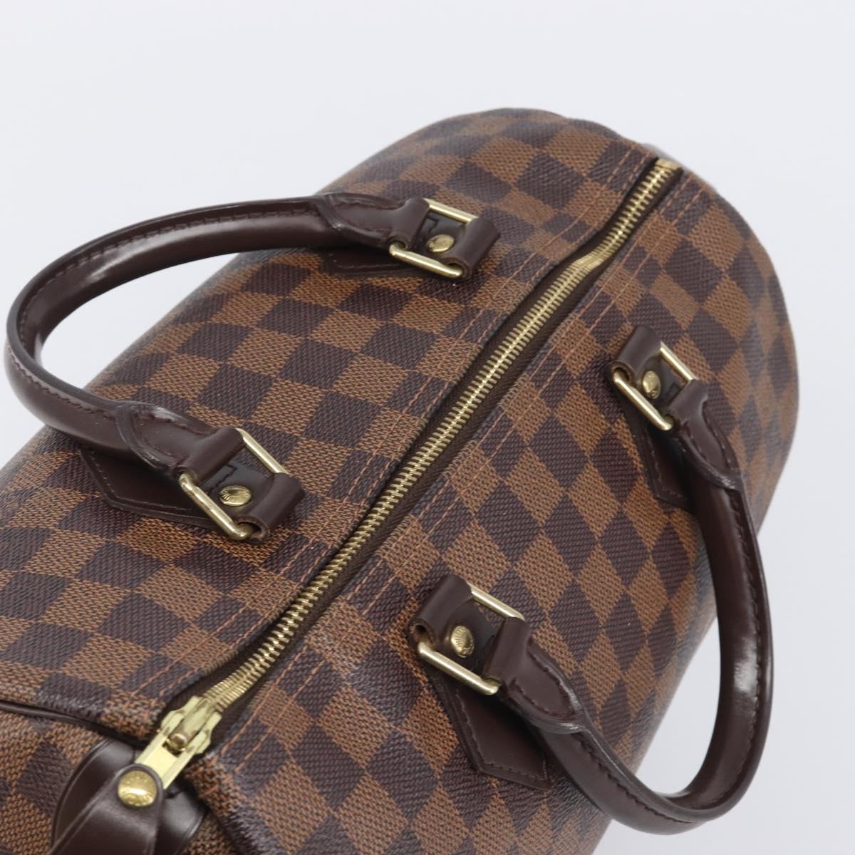 LOUIS VUITTON Damier Ebene Speedy 30 Hand Bag N41364 LV Auth LN098V