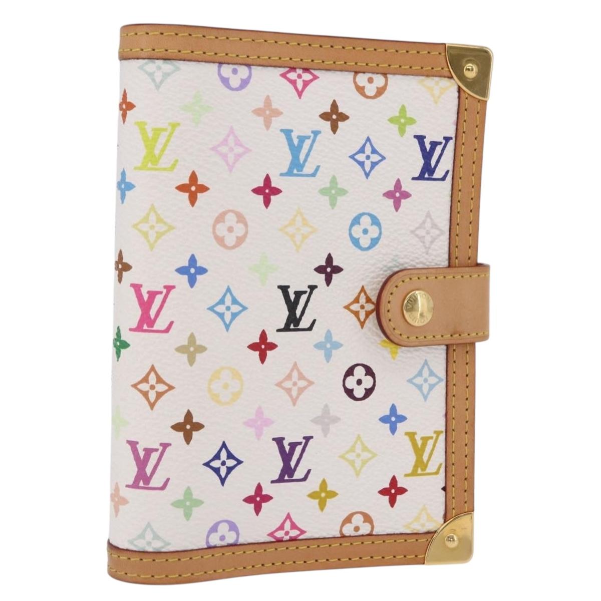 LOUIS VUITTON Multicolor Agenda PM Day Planner Cover White R20896 LV Auth LN102
