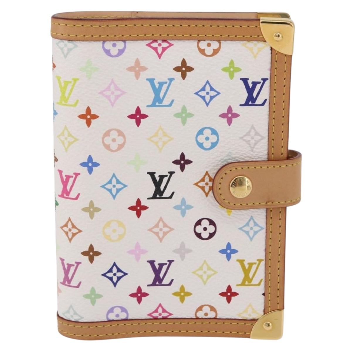 LOUIS VUITTON Multicolor Agenda PM Day Planner Cover White R20896 LV Auth LN102