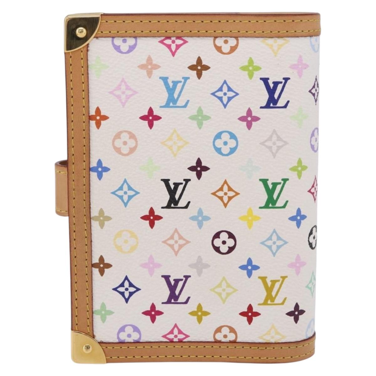 LOUIS VUITTON Multicolor Agenda PM Day Planner Cover White R20896 LV Auth LN102