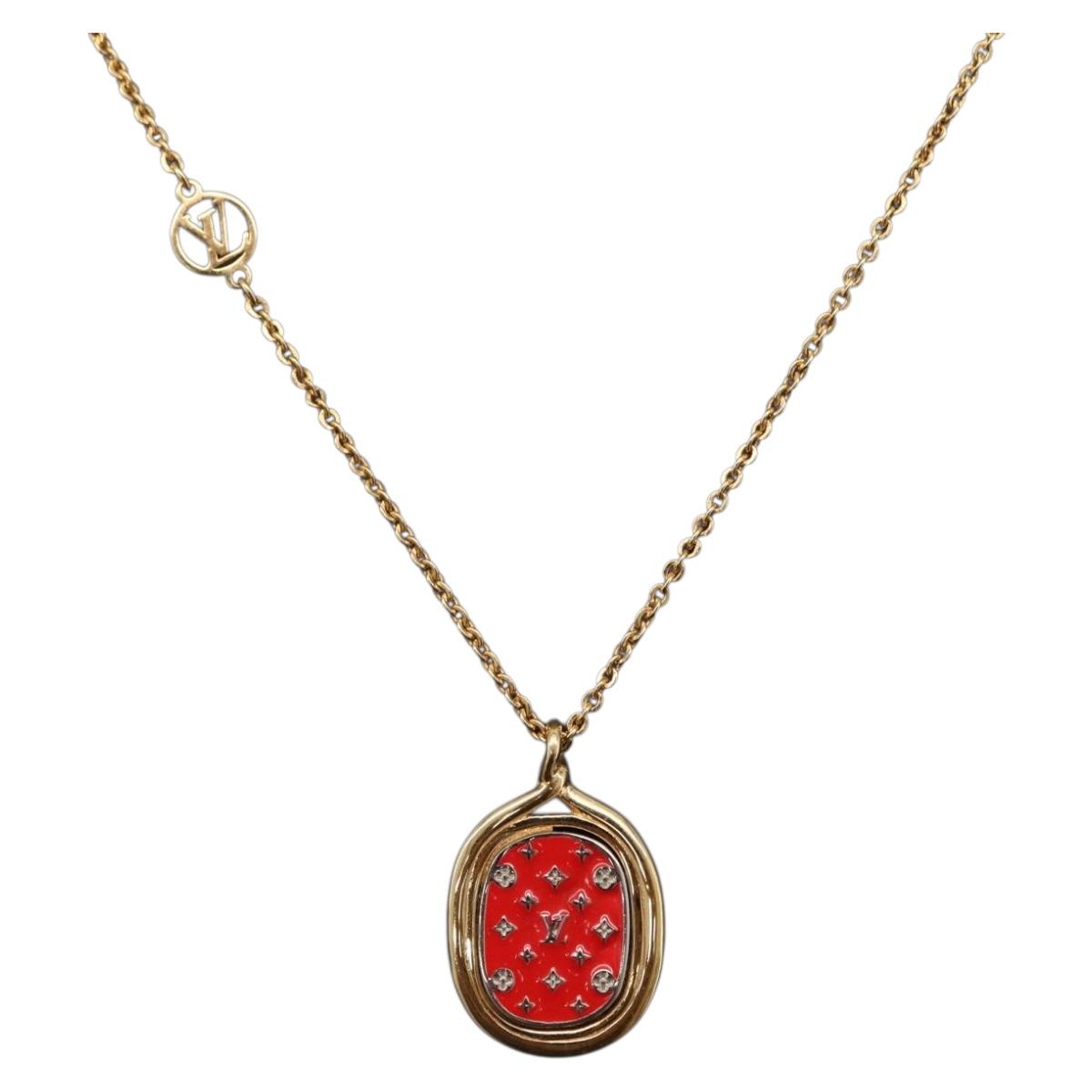LOUIS VUITTON Collier Raydy Lucky Necklace Metal Gold Tone M64713 LV Auth LN103V