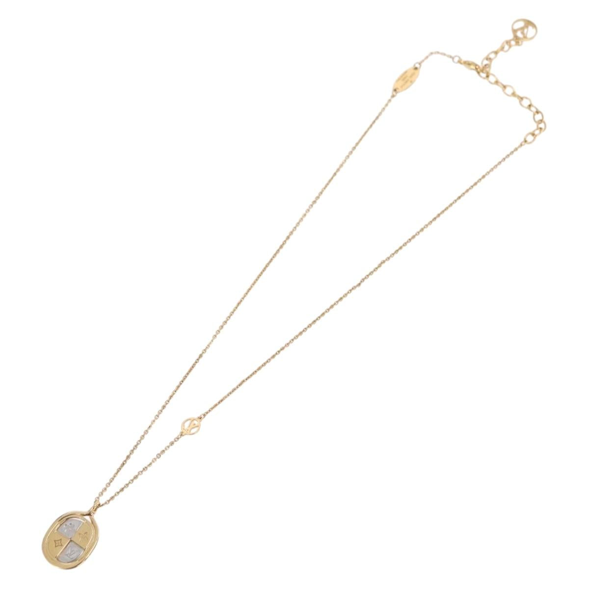 LOUIS VUITTON Collier Raydy Lucky Necklace Metal Gold Tone M64713 LV Auth LN103V