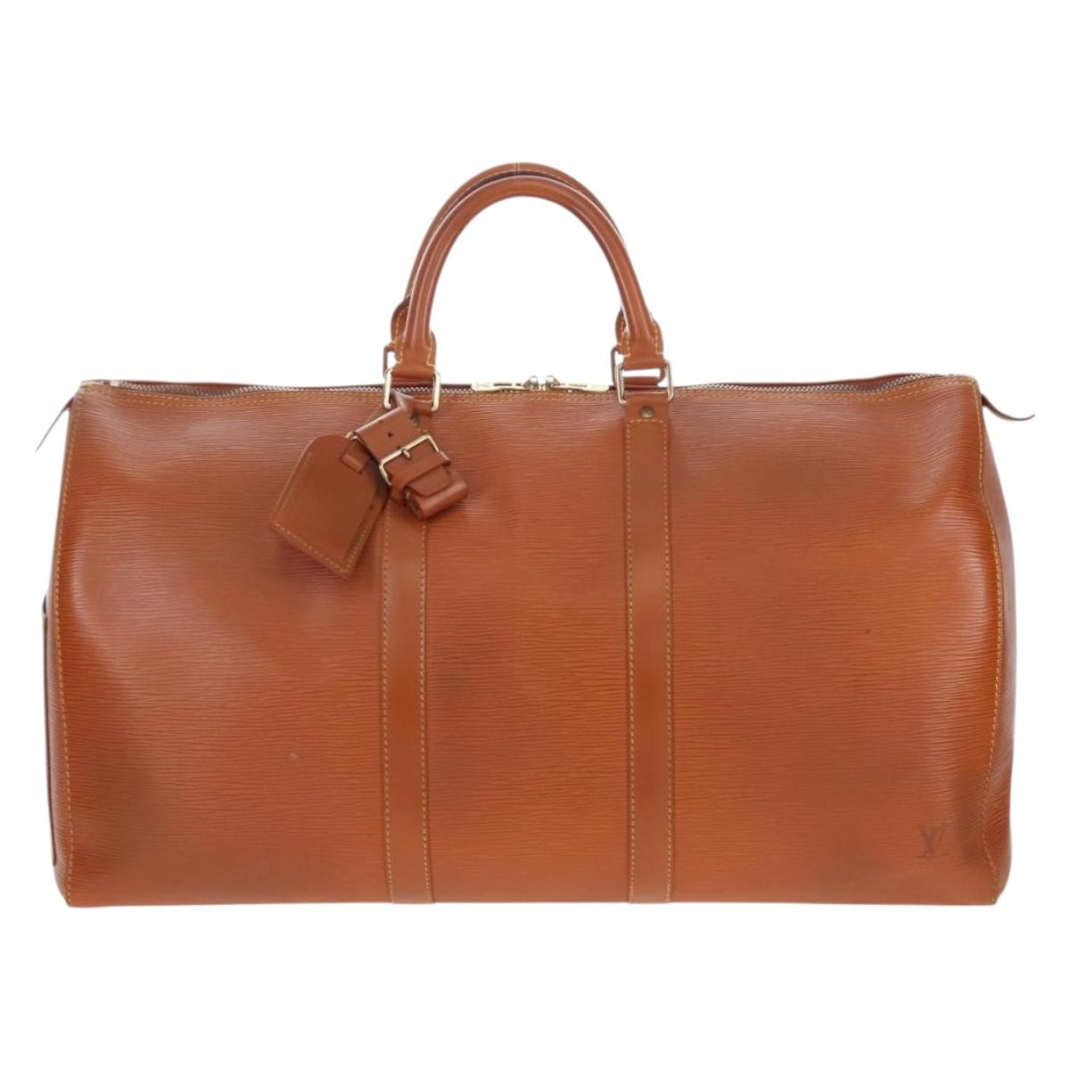 LOUIS VUITTON Epi Keepall 50 Boston Bag Zipangu Gold M42968 LV Auth LN105V