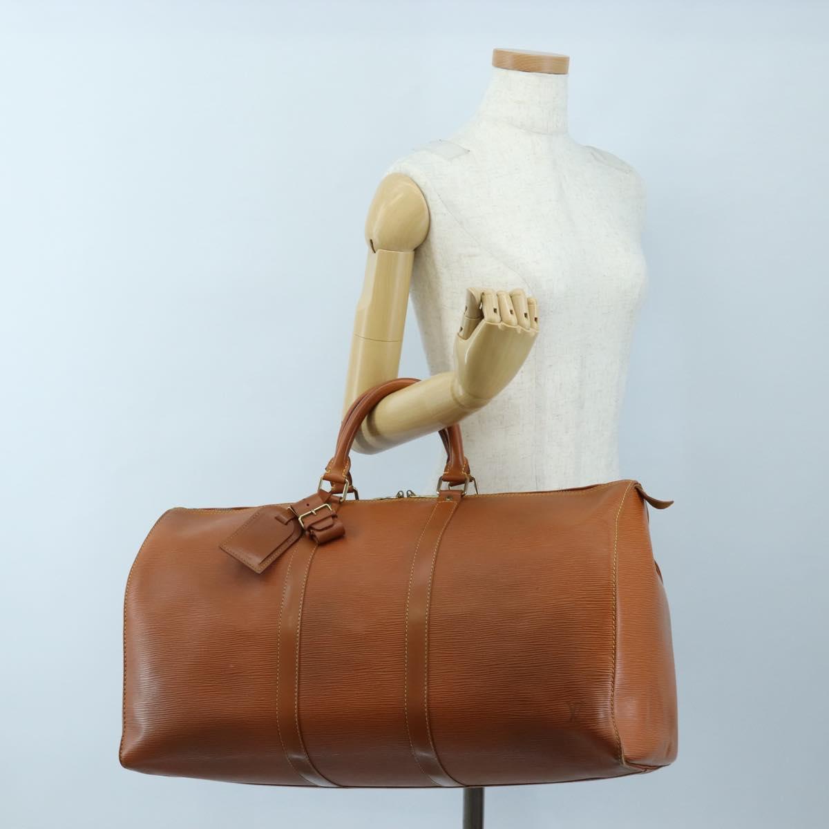 LOUIS VUITTON Epi Keepall 50 Boston Bag Zipangu Gold M42968 LV Auth LN105V
