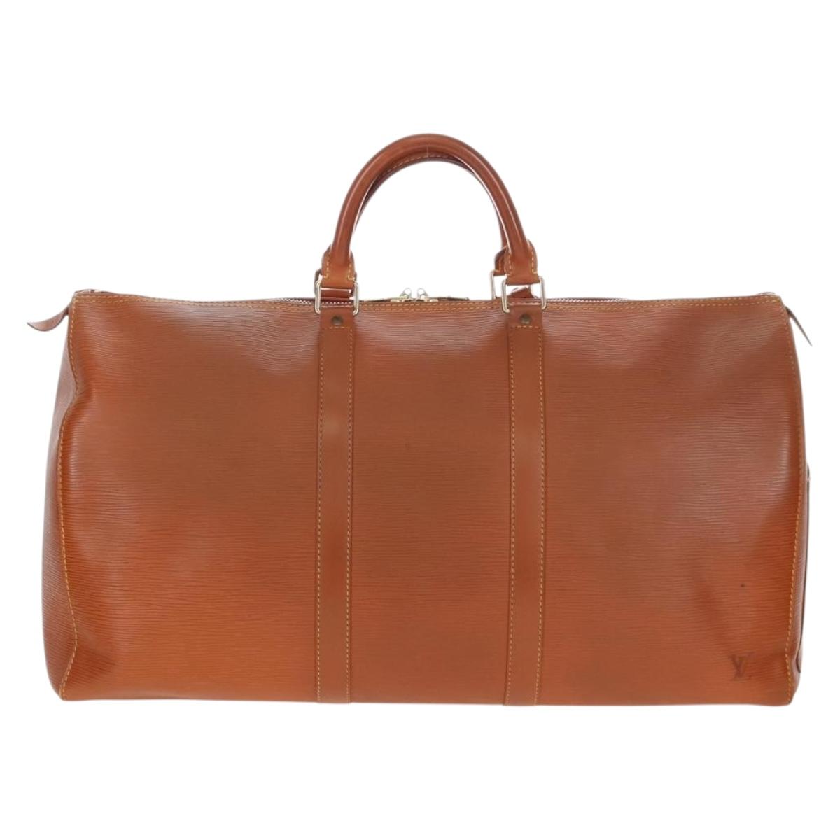 LOUIS VUITTON Epi Keepall 50 Boston Bag Zipangu Gold M42968 LV Auth LN105V