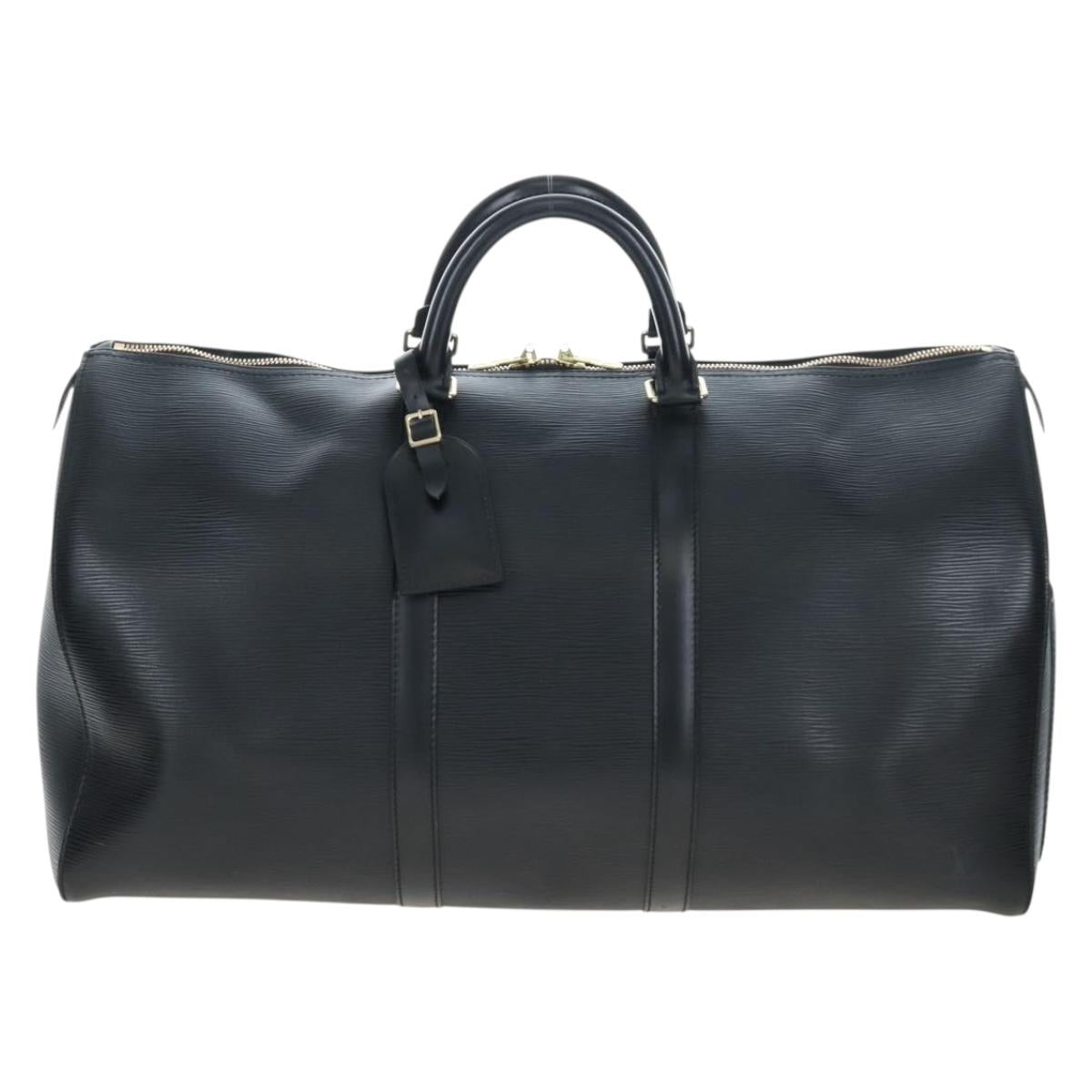 LOUIS VUITTON Epi Keepall 50 Boston Bag Noir M42962 LV Auth LN106V
