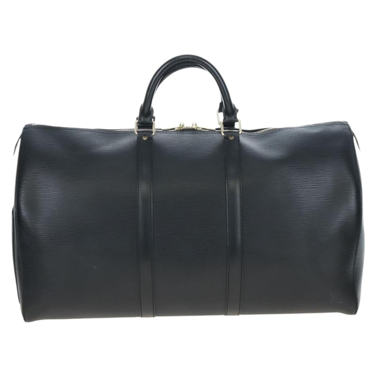 LOUIS VUITTON Epi Keepall 50 Boston Bag Noir M42962 LV Auth LN106V