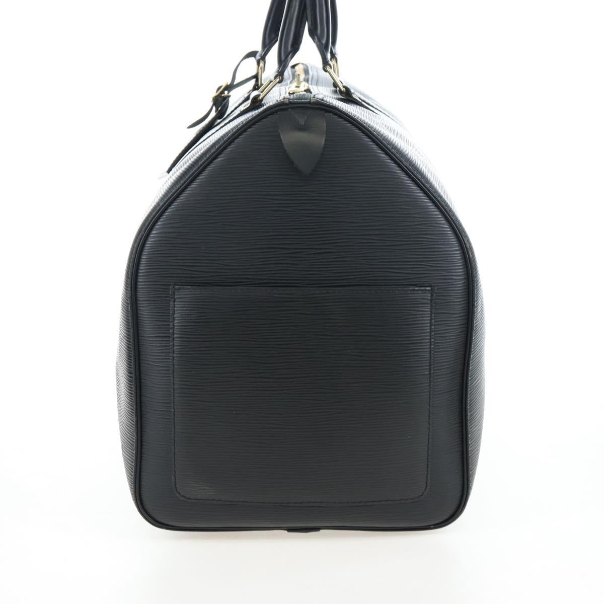 LOUIS VUITTON Epi Keepall 50 Boston Bag Noir M42962 LV Auth LN106V