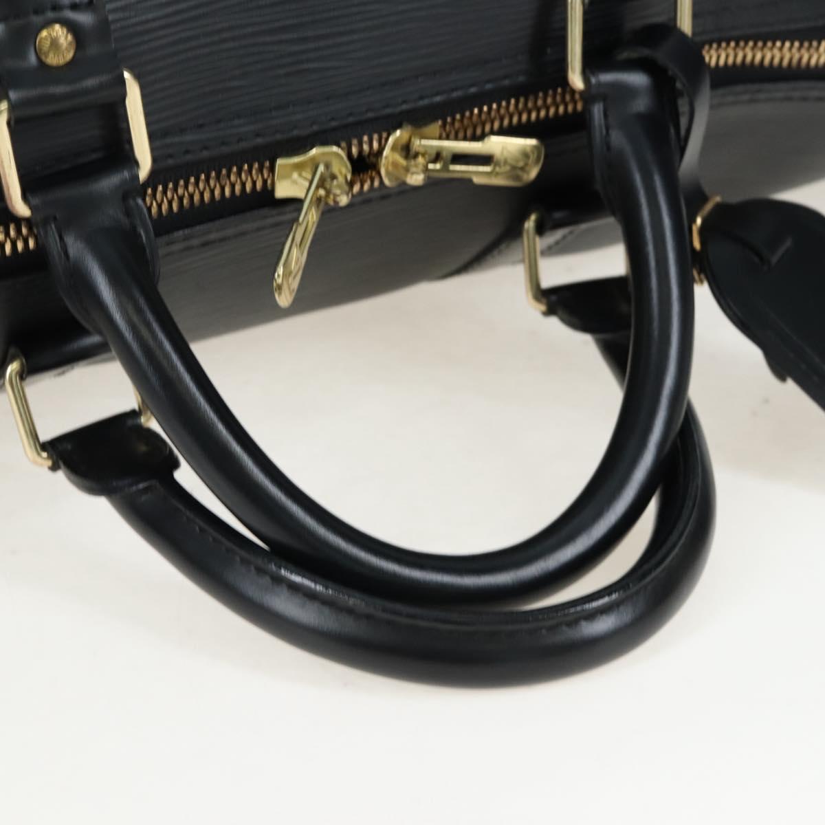 LOUIS VUITTON Epi Keepall 50 Boston Bag Noir M42962 LV Auth LN106V