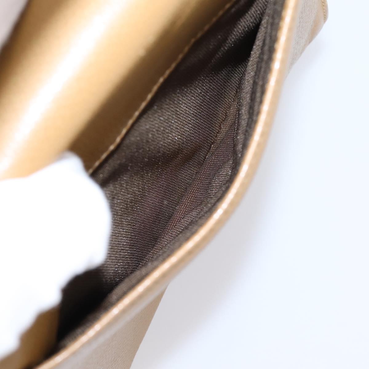 Coach Hand Bag Leather Beige Gold Tone Auth LN110