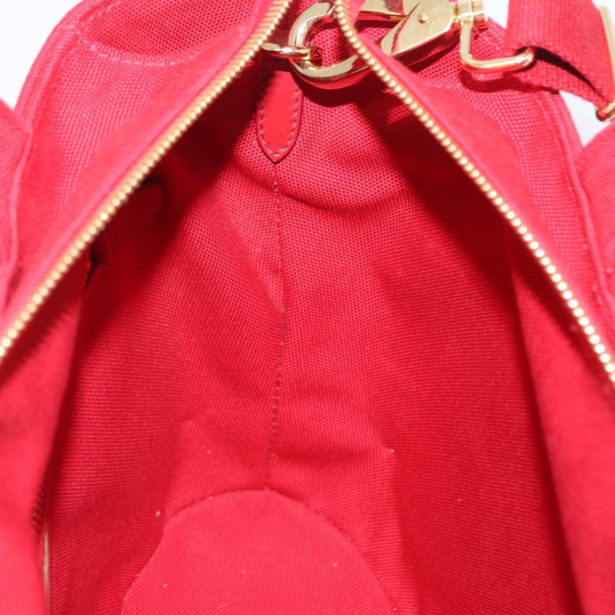PRADA Wicker Hand Bag Rattan 2way Red Gold Auth LN124SAM