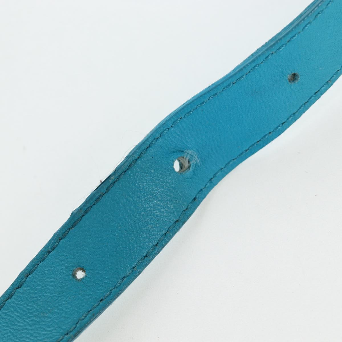 BOTTEGA VENETA INTRECCIATO Shoulder Bag Leather Turquoise Blue Auth LN128V