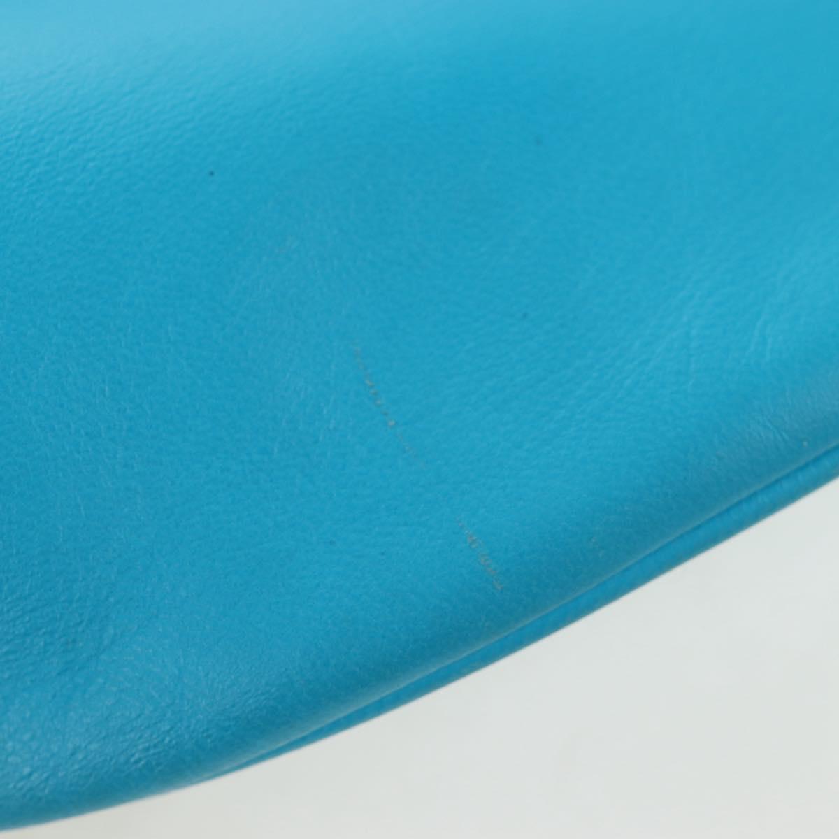BOTTEGA VENETA INTRECCIATO Shoulder Bag Leather Turquoise Blue Auth LN128V