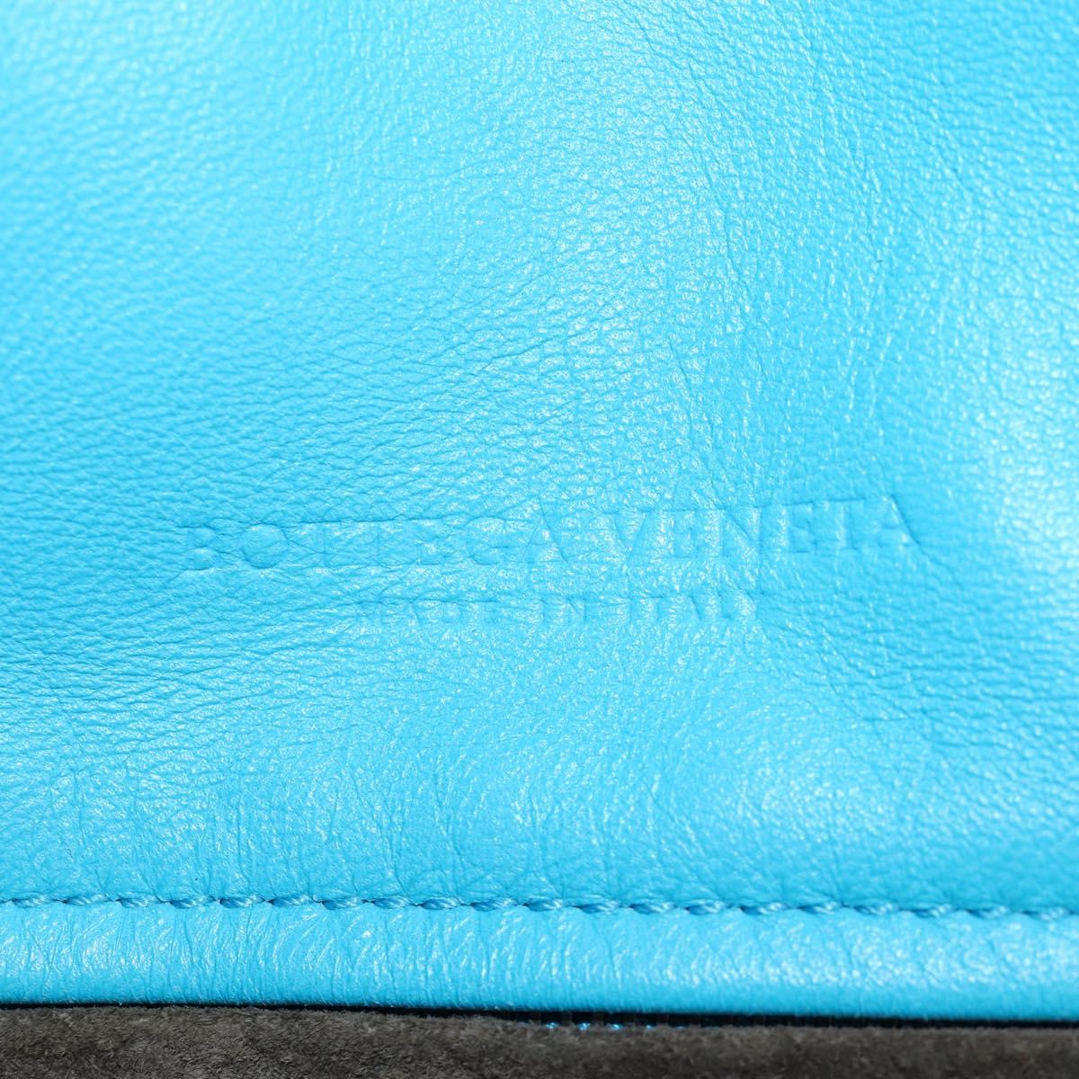 BOTTEGA VENETA INTRECCIATO Shoulder Bag Leather Turquoise Blue Auth LN128V