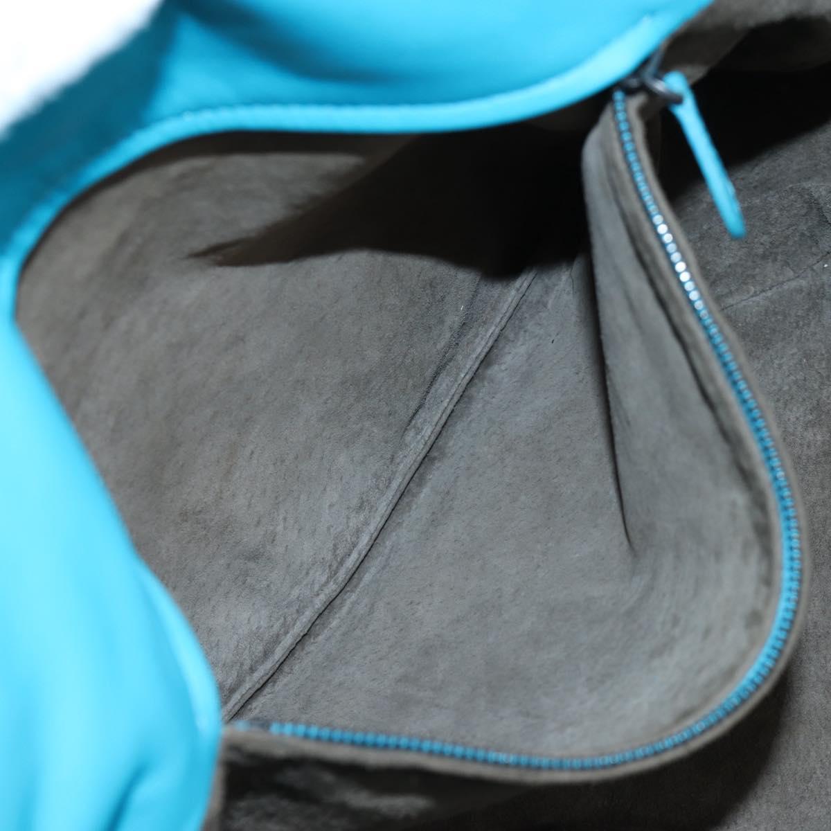 BOTTEGA VENETA INTRECCIATO Shoulder Bag Leather Turquoise Blue Auth LN128V