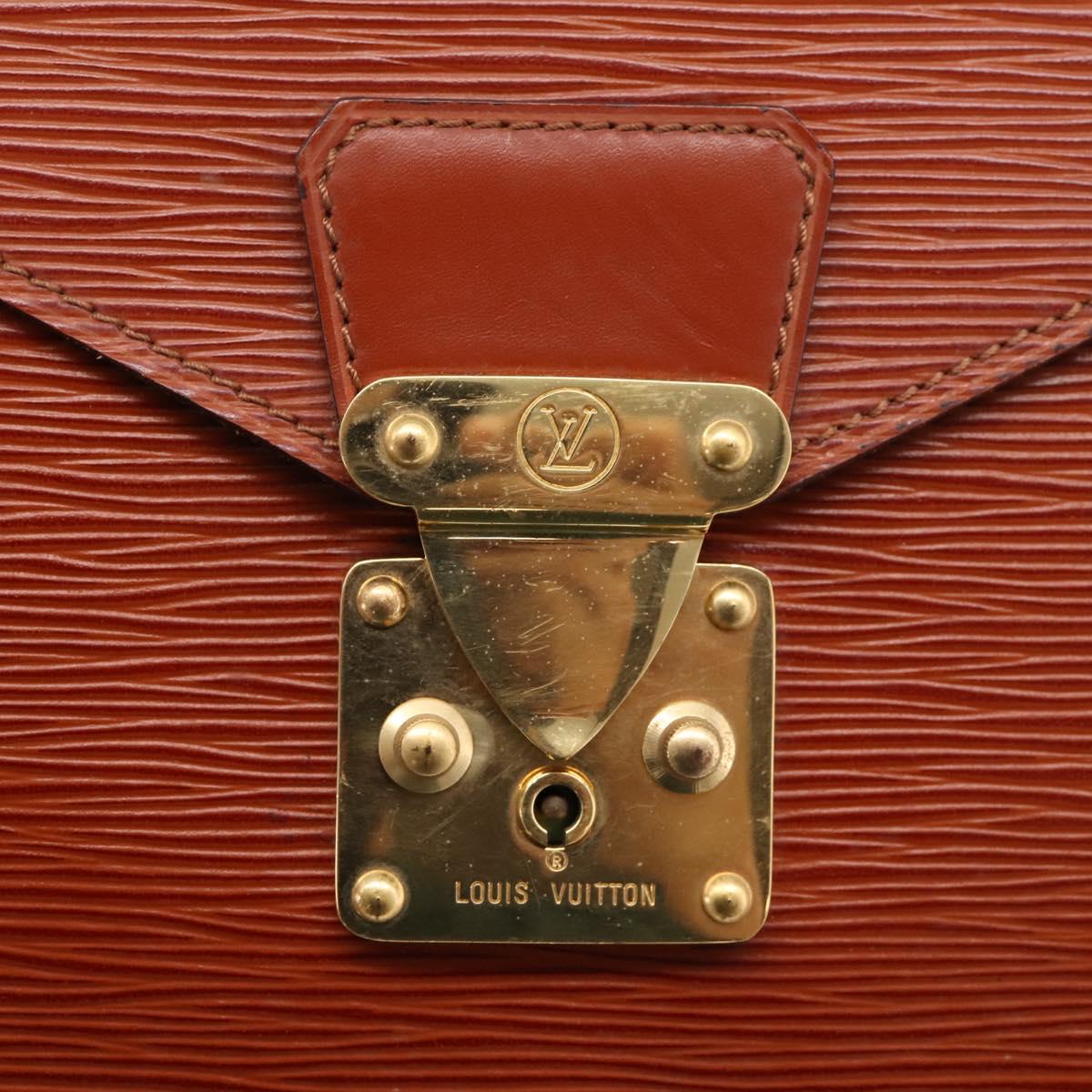 LOUIS VUITTON Epi Porte Documents Senatur Briefcase Brown M54453 LV Auth LN129
