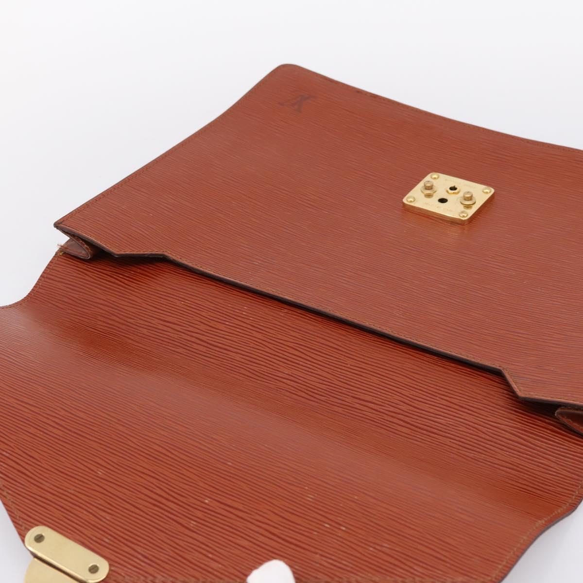 LOUIS VUITTON Epi Porte Documents Senatur Briefcase Brown M54453 LV Auth LN129