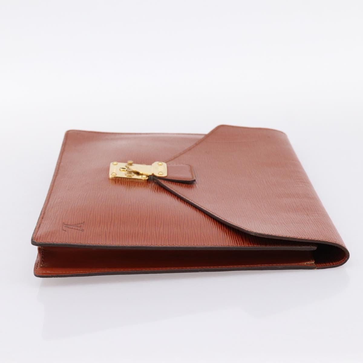 LOUIS VUITTON Epi Porte Documents Senatur Briefcase Brown M54453 LV Auth LN129