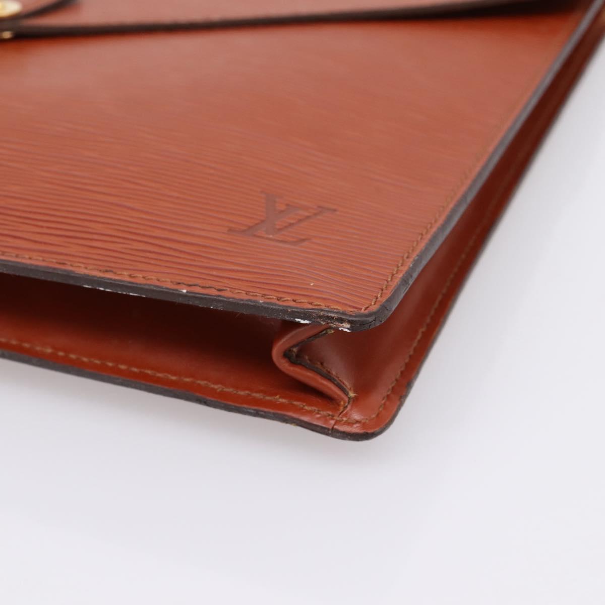LOUIS VUITTON Epi Porte Documents Senatur Briefcase Brown M54453 LV Auth LN129