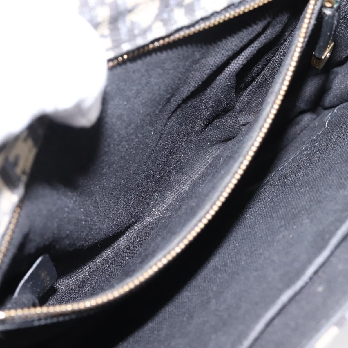 Christian Dior Trotter Canvas Oblique 30 Montaigne Bag Navy Gold Auth LN131A