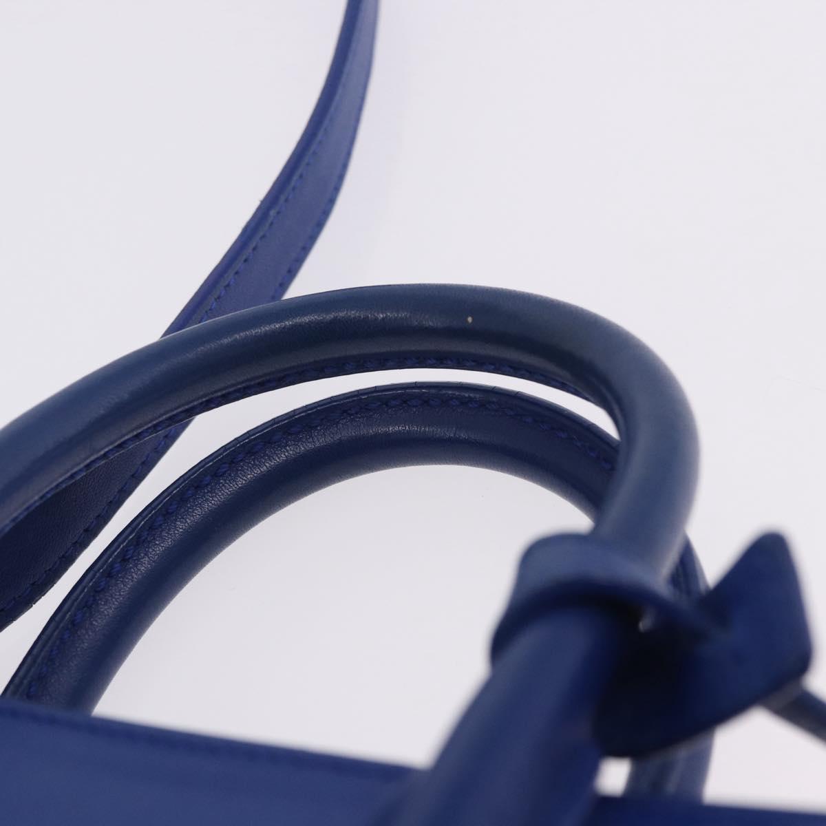 SAINT LAURENT Sac De Joule Nano Hand Bag Leather 2way Blue Gold Auth LN132V