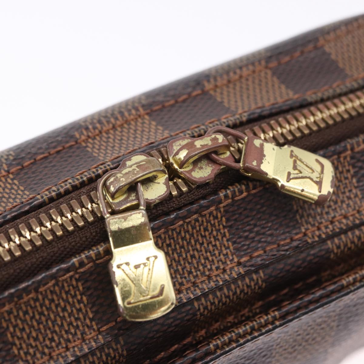 LOUIS VUITTON Damier Ebene Geronimos Shoulder Bag N51994 LV Auth LN135
