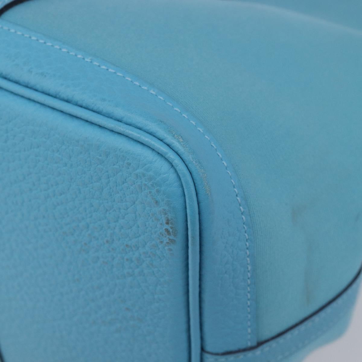 HERMES Garden Party PM Tote Bag Canvas Blue Silver Auth LN144M