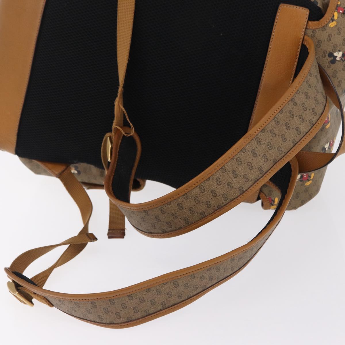 GUCCI Micro GG Supreme GUCCIxDisney Bag PVC Beige Gold 603898 Auth LN145