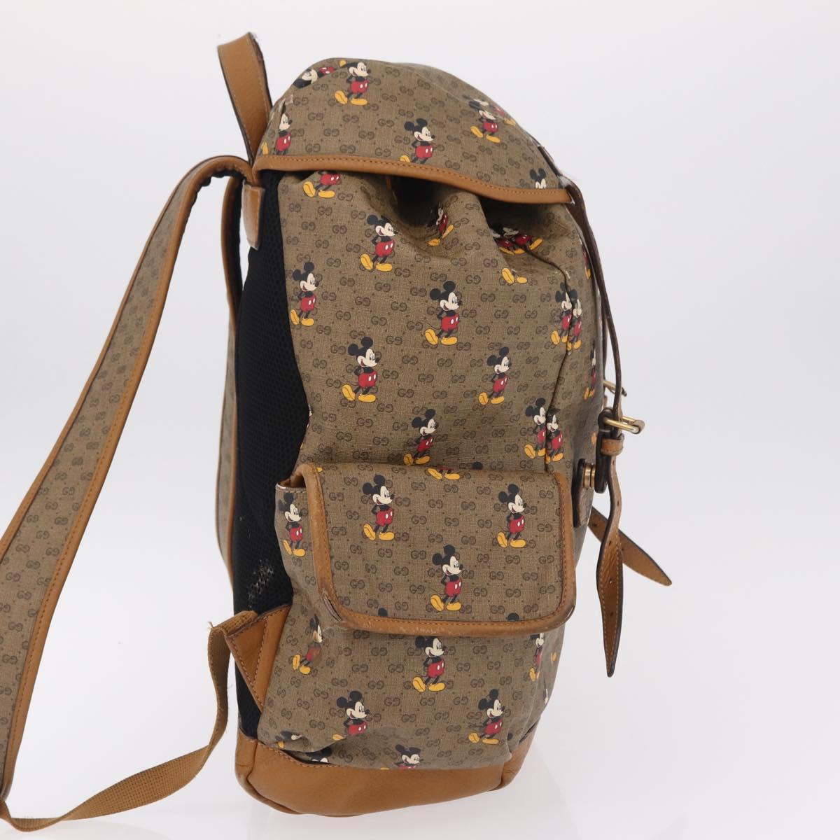 GUCCI Micro GG Supreme GUCCIxDisney Bag PVC Beige Gold 603898 Auth LN145