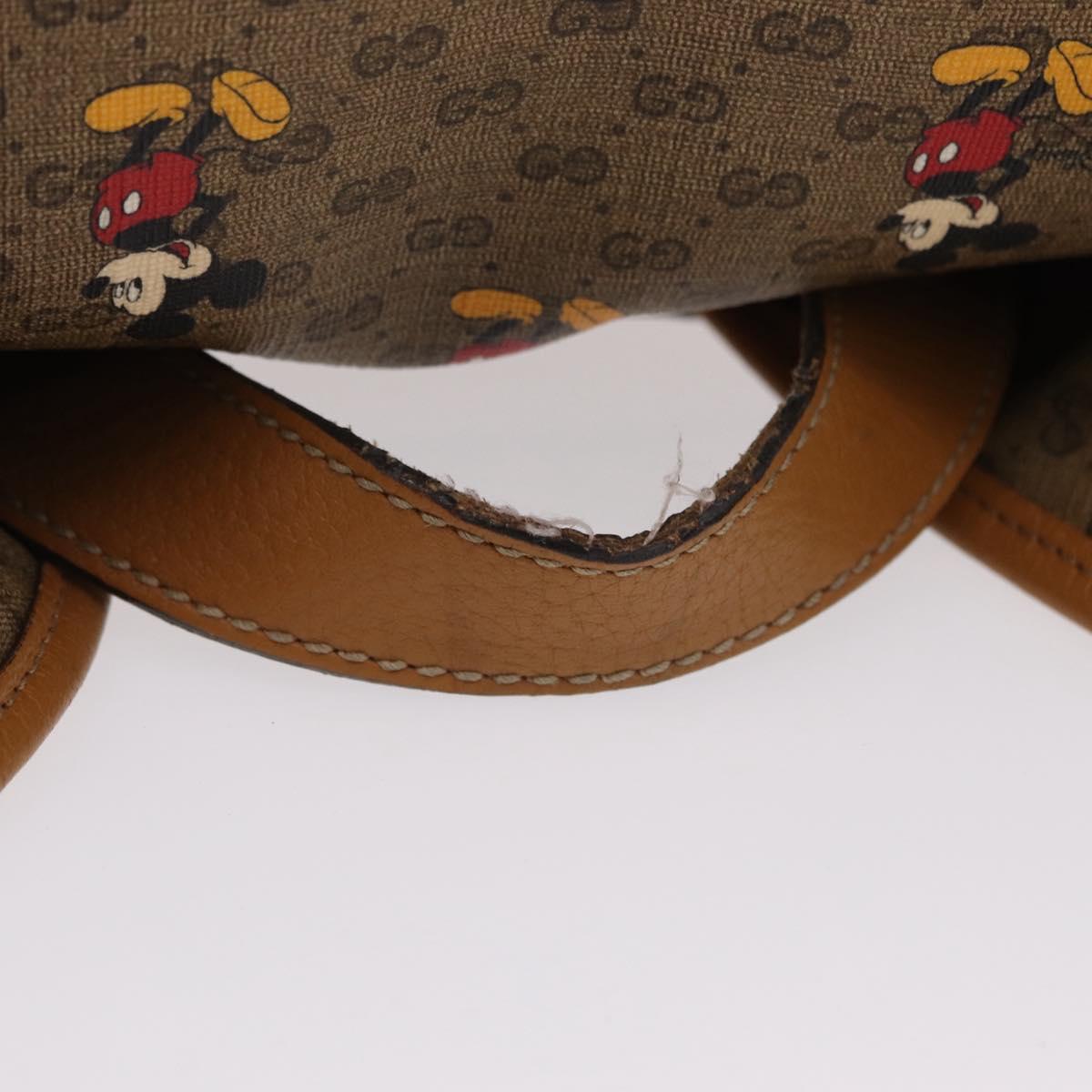 GUCCI Micro GG Supreme GUCCIxDisney Bag PVC Beige Gold 603898 Auth LN145