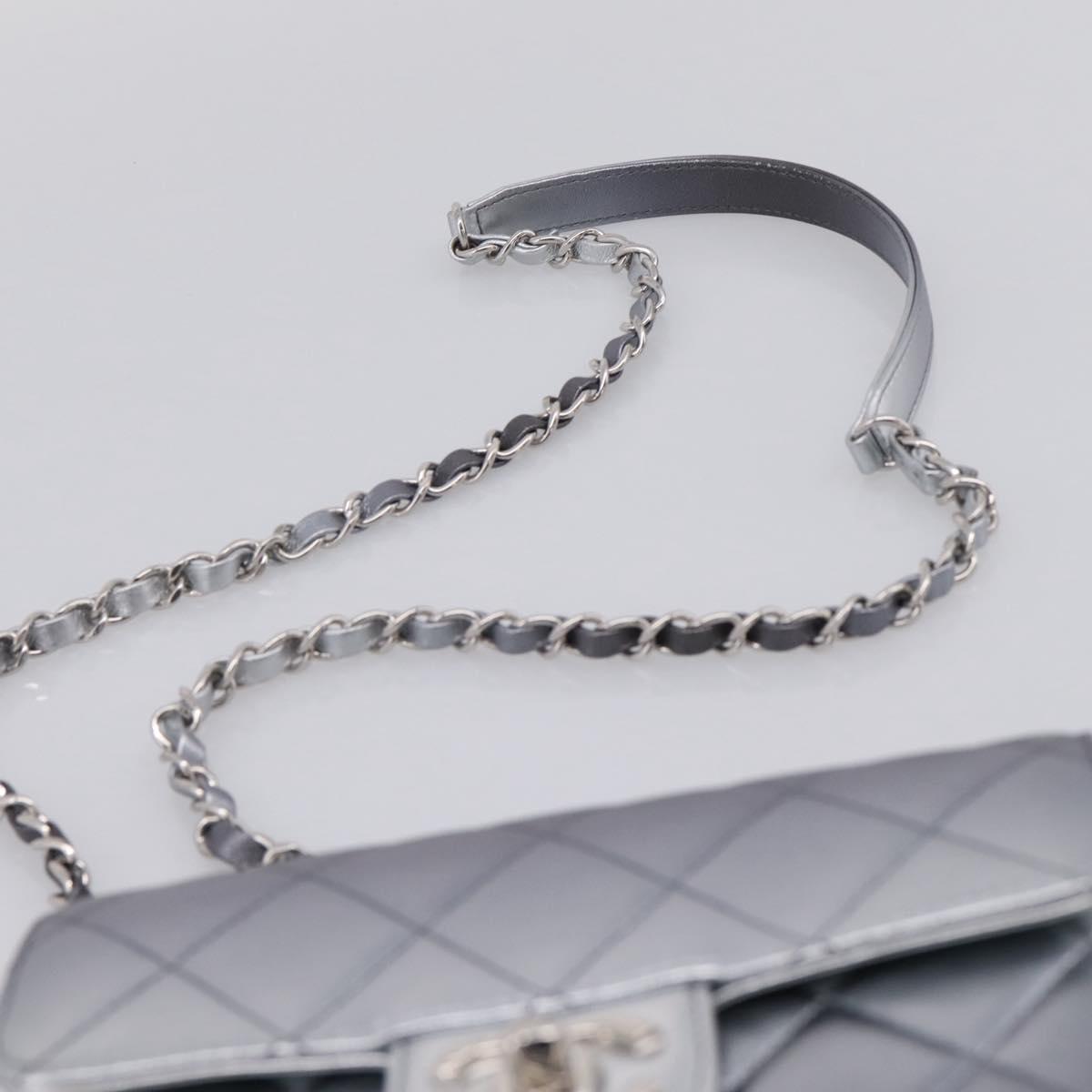 CHANEL Matelasse Like A Wallet Chain Bag Lamb Skin Green Gold CC Auth LN146SAM