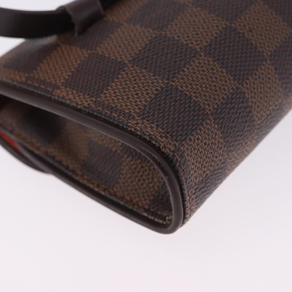LOUIS VUITTON Damier Ebene Pochette Florentine Waist Bag N51856 LV Auth LN147V