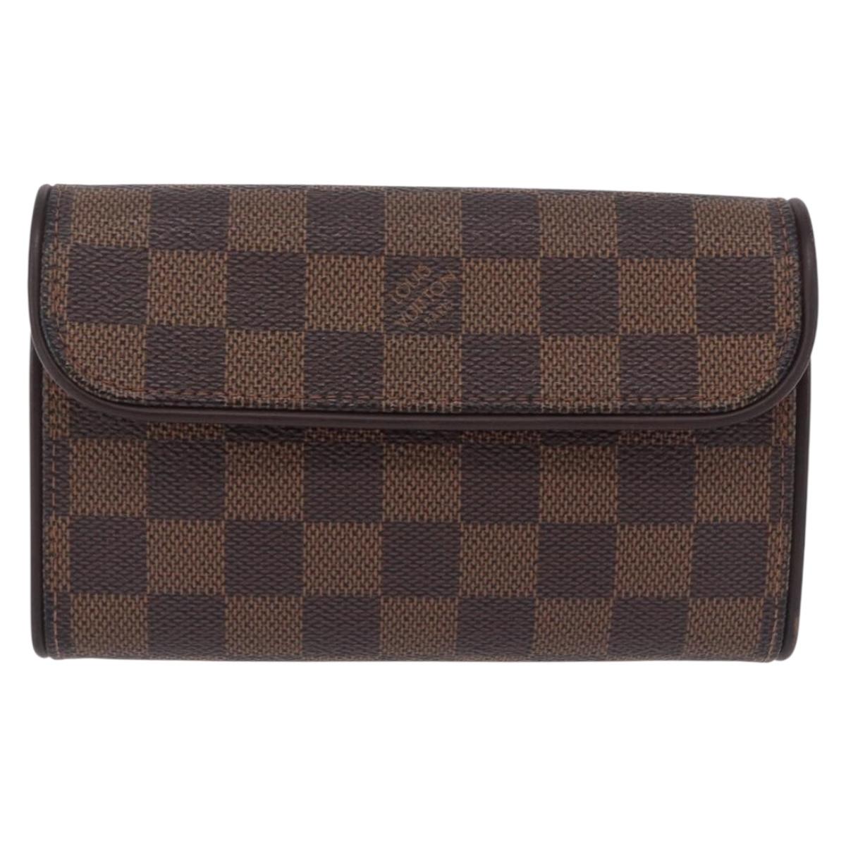 LOUIS VUITTON Damier Ebene Pochette Florentine Waist Bag N51856 LV Auth LN147V