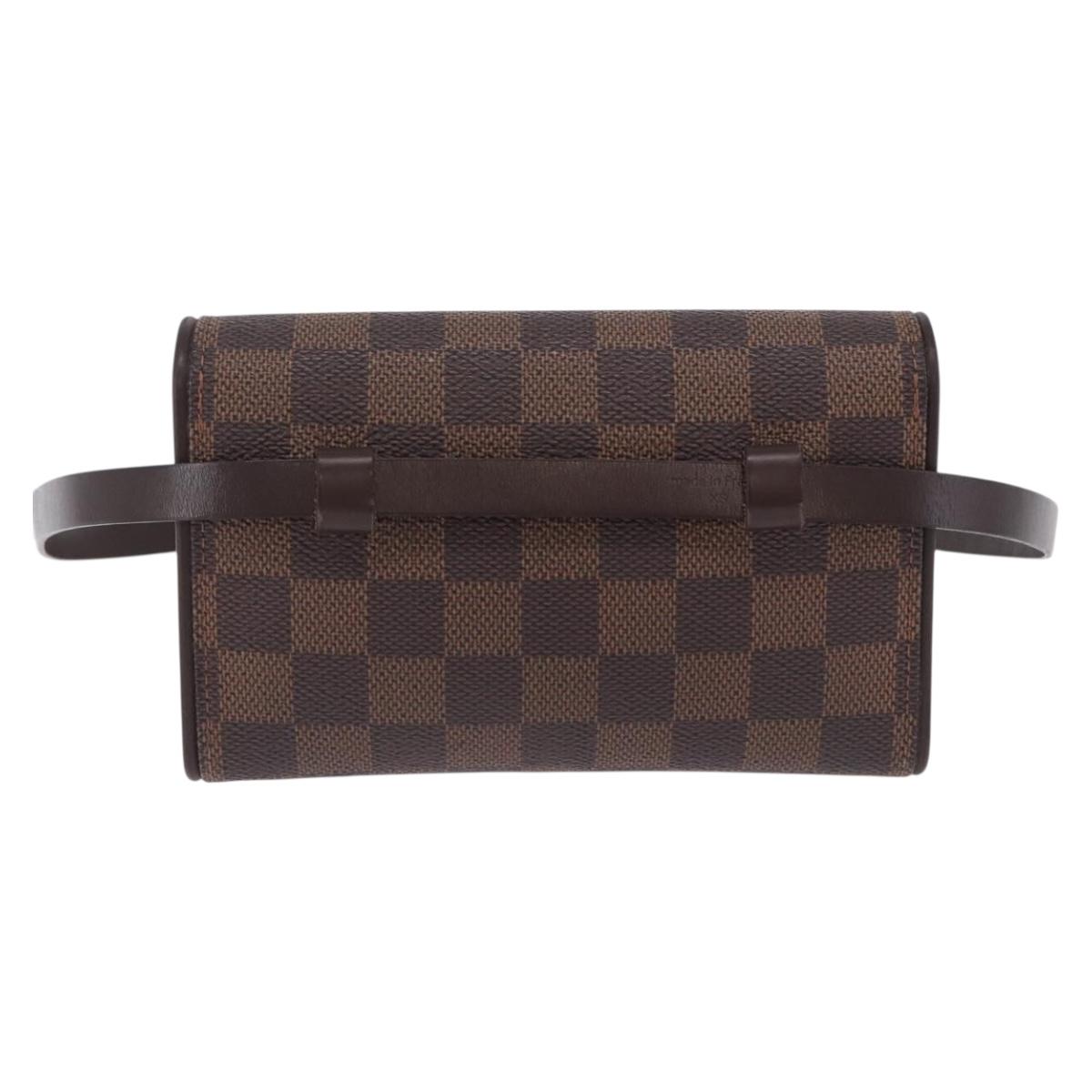 LOUIS VUITTON Damier Ebene Pochette Florentine Waist Bag N51856 LV Auth LN147V